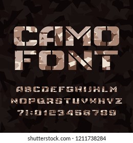 Camo Stencil Alphabet Font Type Letters Stock Vector (Royalty Free ...