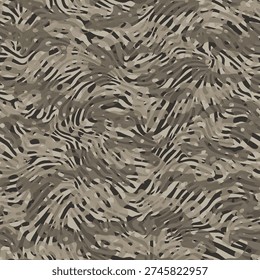 Camo texture for army clothing. Zebra stylish safari camo background. Soldier sand brown and beige camouflaging seamless pattern. Military textile for print. Vector wallpaper