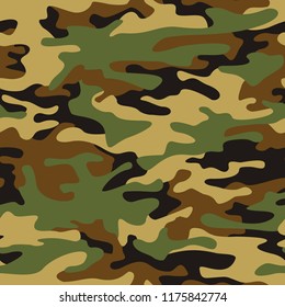 Camo texture seamless pattern. Abstract modern repeating military camouflage ornament for fabric and fashion print. Vector background.