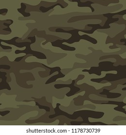 Camo texture seamless pattern. Abstract modern repeating military camouflage ornament for fabric and fashion print. Vector background.