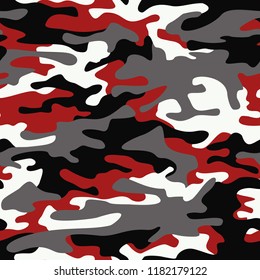 Camo texture seamless pattern. Abstract modern repeating military camouflage ornament for fabric and fashion print. Vector background.