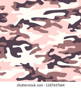 Camo texture seamless pattern. Abstract modern repeating military camouflage ornament for fabric and fashion print. Vector background.
