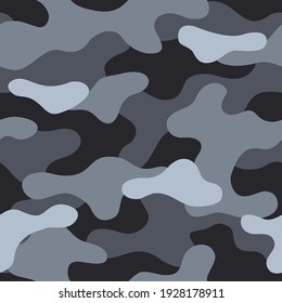 Camo texture seamless pattern. Abstract mdoern endless military camouflage ornament. Vector background.