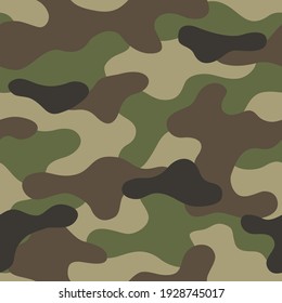 Camo texture seamless pattern. Abstract mdoern endless military camouflage ornament. Vector background.