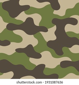 Camo texture seamless pattern. Abstract mdoern endless military camouflage ornament. Vector background.