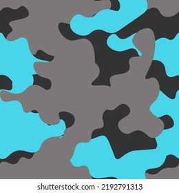 Camo texture seamless pattern. Abstract mdoern endless military camouflage ornament. Vector background.