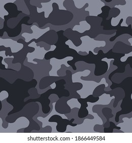 Camo texture seamless pattern. Military camouflage background for army and hunting fabric textile print. Endless flat modern vector ornament.