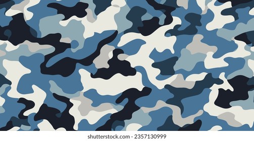 Cartel Camo Winter: Estilo Clásico De Ropa, Patrón Horizontal, Textura De Hielo Sin Marea. Ilustración vectorial.
