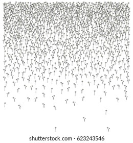 Camomile background. Vector chamomile field. Daisy flowers growing or stippled on a surface. Chamomile flowers, falling down confetti. Summer pattern or background.