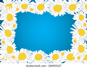 Camomile Floral Frame. Clip-art
