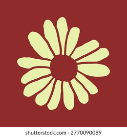 Camomile flower vector artwork featuring a soft sketch style and a floating star element, creating a calm, celestial-inspired composition ideal for romantic and aesthetic visuals.