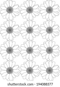 camomile, flower, vector, graphic, drawing, illustration