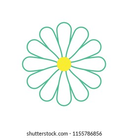 Camomile head icon. Daisy vector illustration.