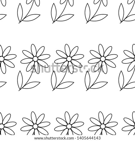 Camomile icon. daisy chamomile. Cute flower plant. Love card symbol. Growing concept. line design. white background. Isolated. Vector illustration seamless chamomile seamless pattern