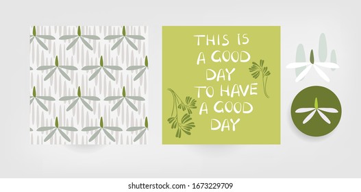carta de flor floral con vectores de manzanilla cuadrado minimalista