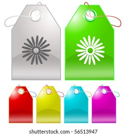 Camomile. Vector tags.