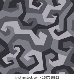 Camoudlage seamless pattern with weave groemtric endless ornament. Abstract modern military digital texture for fabric and fashion print. Vector background.