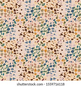 Camouflage All Over Print Playful Vector Texture. Modern Animal Skin Hand Drawn. Seamless Spotty Pattern Background. For Masculine Camo Textured Wallpaper, Fashion and Home Decor. All Over Tile EPS 10