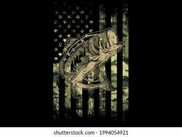 Camouflage American Flag design for t-shirt design and banner design