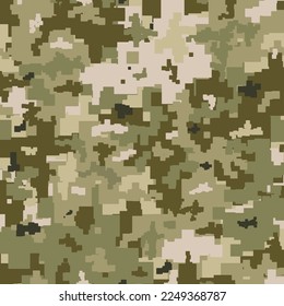 Camouflage of the Armed Forces of Ukraine. Pixel. Texture for printing. Seamless pattern. Vector illustration