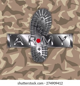 camouflage army boot