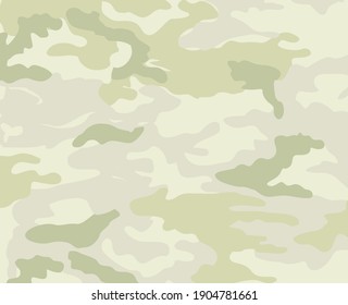 Camouflage army classic pattern. Military camouflage print in light green color. Flat infographics. Vector illustration, background.