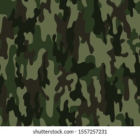 
Camouflage army green seamless vector pattern for printing clothes, fabrics. Stylish design.