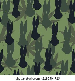 Camouflage army pattern hare, seamless graphics, vectors, animals