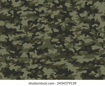 
Camouflage army pattern repeat background vector illustration, seamless texture, military uniform, forest khaki background, hunting pattern