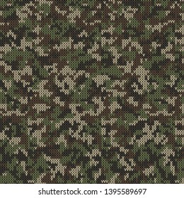 Camouflage Asian Style Knitted Pattern in Green Colors