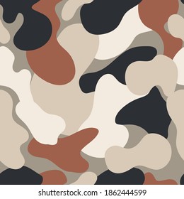 Camouflage background. Abstract camouflage. Colorful camouflage pattern background. Vector illustration. 