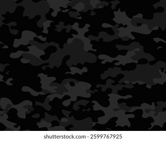
Camouflage background. Dark seamless vector pattern
