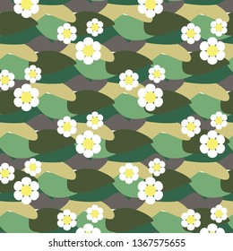 camouflage background with flowers