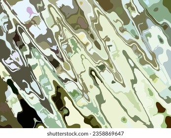 Camouflage background in green-blue tonality for textiles or fabrics. Wavy textured backdrop for wallpapers, business concepts, fashion, tiles, posters, interior solutions, scrapbooking, etc. Vector 
