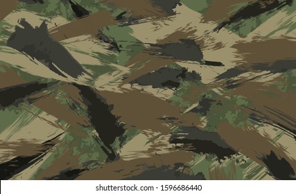 Camouflage background, made of brush strokes, vector illustration Brushstroke.