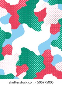 Camouflage background pattern. Colourful camouflage in dotted background. Camouflage vector.