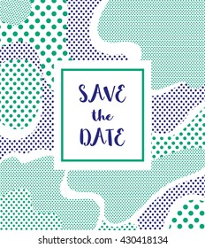 Camouflage background pattern with polka dot. Green and blue color pattern. Polka dots background. Vector illustration.