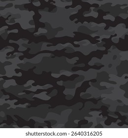 camouflage background seamless pattern black background, night texture disguise