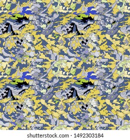 Camouflage background. Seamless pattern. Cartoon style .Vector.