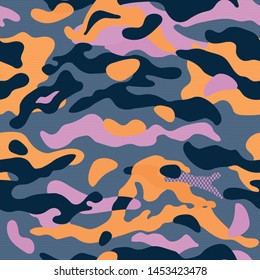 Camouflage background. Seamless pattern. Vector.