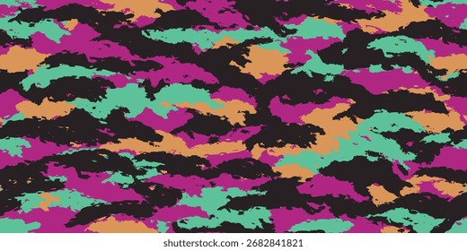 Camouflage Background Seamless Pattern Vector Illustration Design.