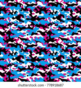 Camouflage background. Seamless pattern. Vector.