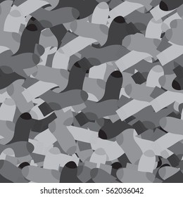Camouflage background of socks. Army seamless pattern. Vector grey texture.