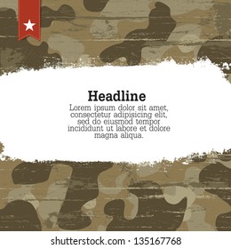 Camouflage background with space for text. Vector, EPS10