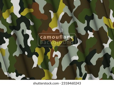 Camouflage background textile uniform vector image