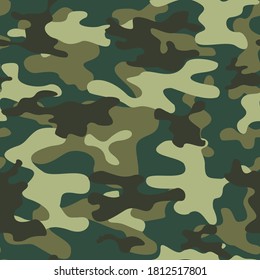 Camouflage background vector forest pattern green background for textile. Ornament.