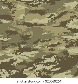 Camouflage background - vector illustration. Abstract pattern khaki