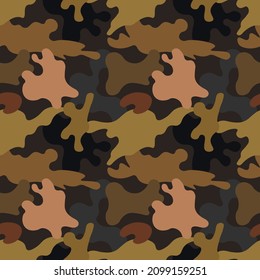 Camouflage background. Vector seamless pattern. Abstract ornament. Design print for textile, fabric, wallpaper, background.