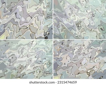 Camouflage backgrounds or textures in light gray-green-blue tonality. Intertwined lines for covers, business concepts, fashion trends, tiles, posters, textiles, fabric, interiors, cartography, etc.