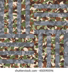 Camouflage basket weave pattern background tile

